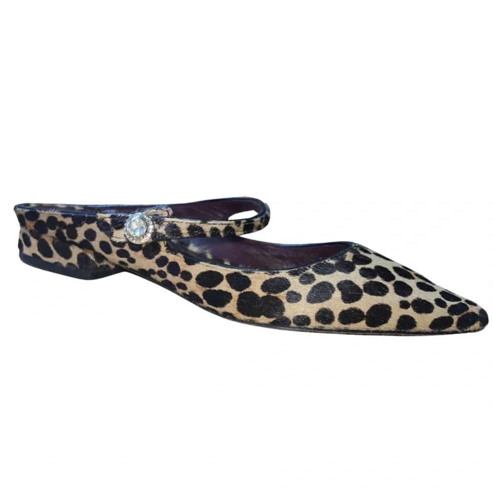 Kate Spade Meg Leopard Print Calf Hair Mules - Size 5.5 B